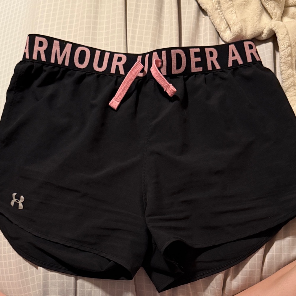 Under Armour Women's Athletic Shorts in Black and Pink